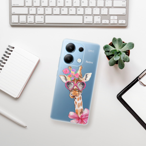 Silikonové pouzdro iSaprio - Xiaomi Redmi Note 13 4G - Lady Giraffe