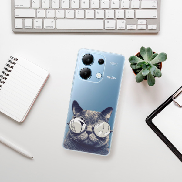 Silikonové pouzdro iSaprio - Xiaomi Redmi Note 13 4G - Crazy Cat 01