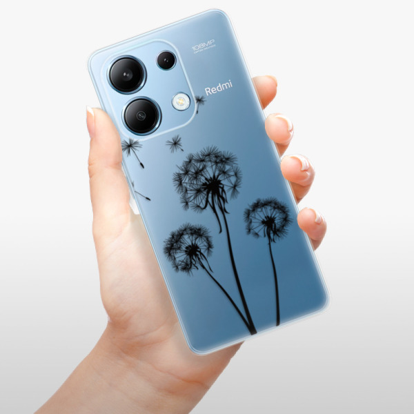 Silikonové pouzdro iSaprio - Xiaomi Redmi Note 13 4G - Three Dandelions black