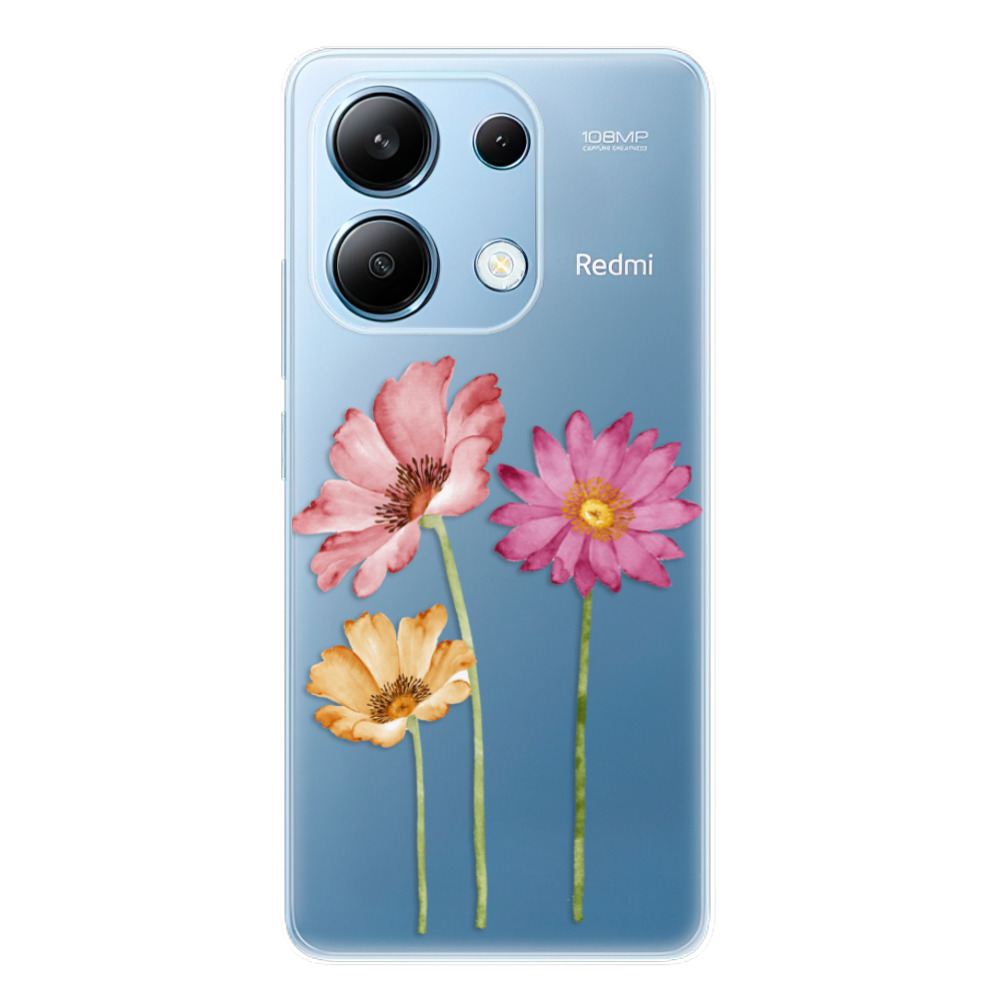 Silikonové odolné pouzdro iSaprio - Three Flowers - Xiaomi Redmi Note 13 4G (Odolný silikonový kryt, obal, pouzdro iSaprio Three Flowers na mobilní telefon Xiaomi Redmi Note 13 4G)