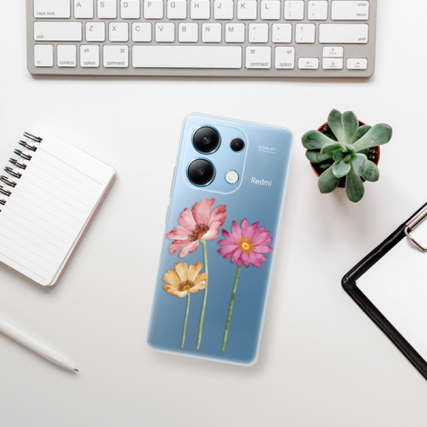 Silikonové pouzdro iSaprio - Xiaomi Redmi Note 13 4G - Three Flowers