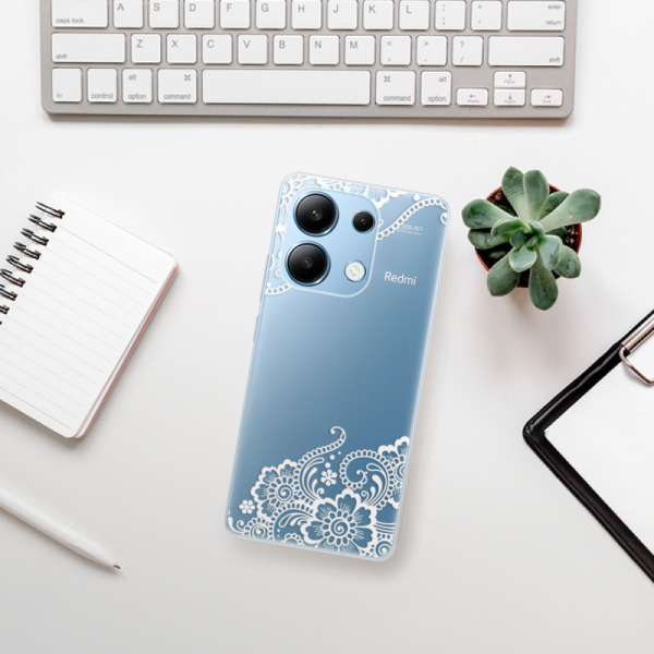 Silikonové pouzdro iSaprio - Xiaomi Redmi Note 13 4G - White Lace 02