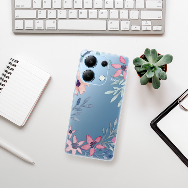 Silikonové pouzdro iSaprio - Xiaomi Redmi Note 13 4G - Leaves and Flowers