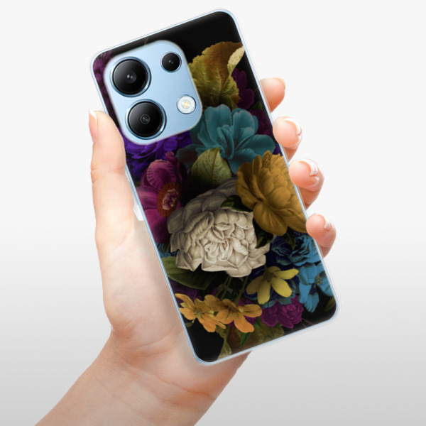 Silikonové pouzdro iSaprio - Xiaomi Redmi Note 13 4G - Dark Flowers