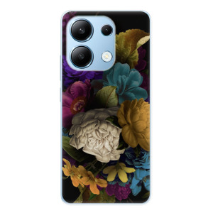 Silikonové pouzdro iSaprio - Xiaomi Redmi Note 13 4G - Dark Flowers