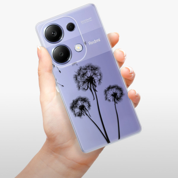 Silikonové pouzdro iSaprio - Xiaomi Redmi Note 13 Pro 4G / Poco M6 Pro 4G - Three Dandelions black