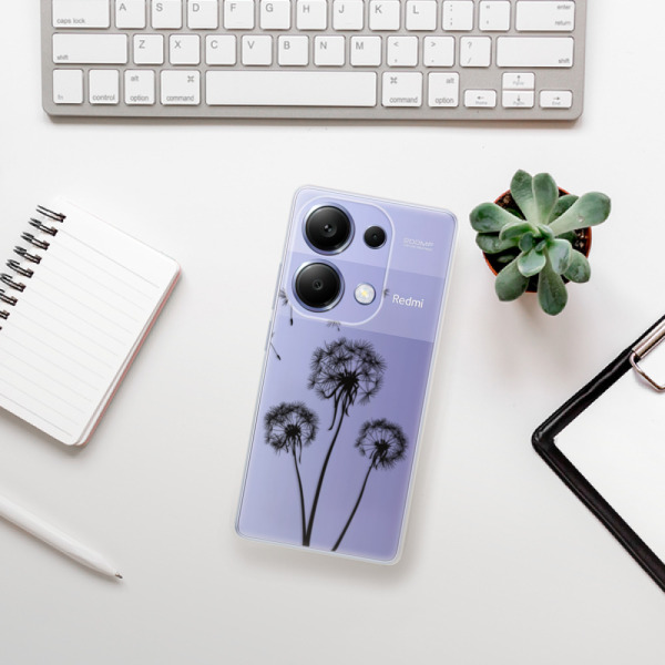 Silikonové pouzdro iSaprio - Xiaomi Redmi Note 13 Pro 4G / Poco M6 Pro 4G - Three Dandelions black