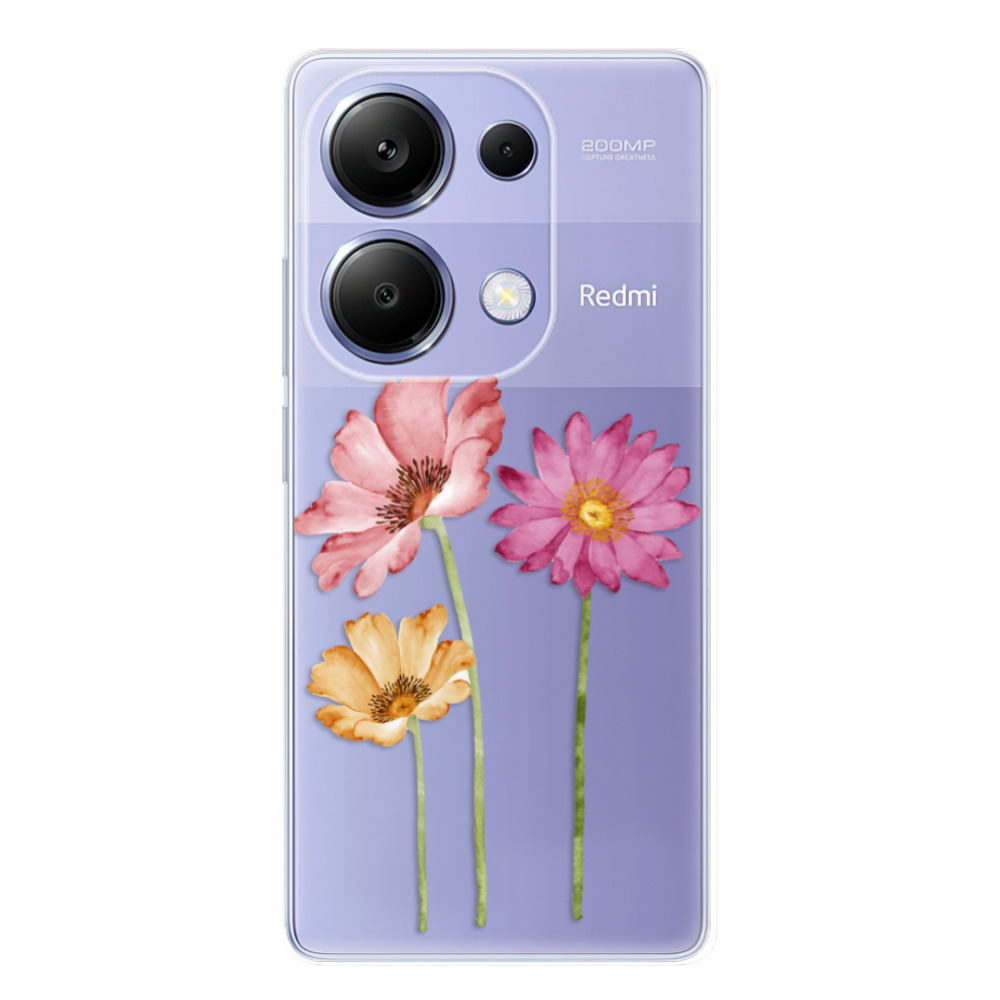 Silikonové odolné pouzdro iSaprio - Three Flowers - Xiaomi Redmi Note 13 Pro 4G / Poco M6 Pro 4G (Odolný silikonový kryt, obal, pouzdro iSaprio Three Flowers na mobilní telefon Xiaomi Redmi Note 13 Pro 4G / Poco M6 Pro 4G)