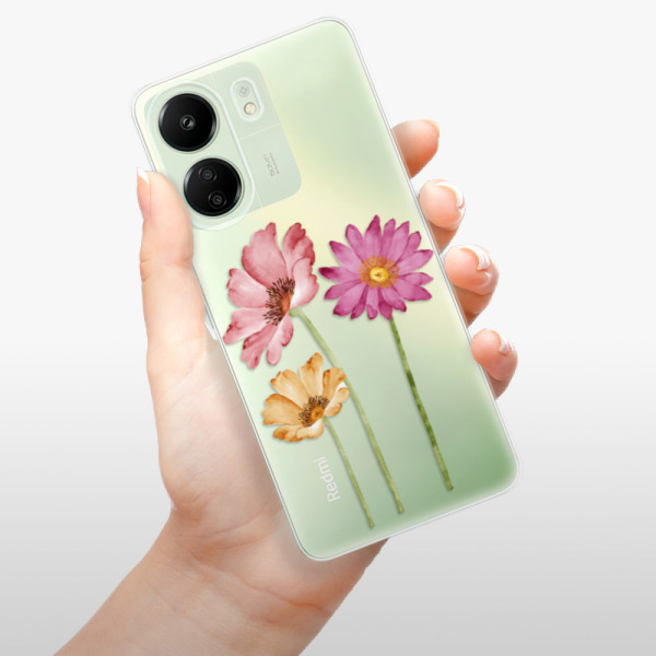 Silikonové pouzdro iSaprio - Xiaomi Redmi 13C / Poco C65 - Three Flowers