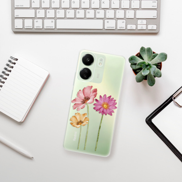 Silikonové pouzdro iSaprio - Xiaomi Redmi 13C / Poco C65 - Three Flowers