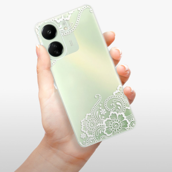 Silikonové pouzdro iSaprio - Xiaomi Redmi 13C / Poco C65 - White Lace 02