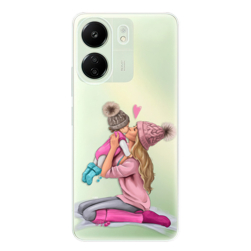 Odolné silikonové pouzdro iSaprio - Kissing Mom - Blond and Girl - Xiaomi Redmi 13C