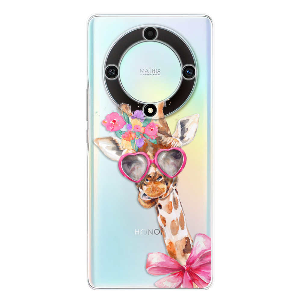 Silikonové odolné pouzdro iSaprio - Lady Giraffe - Honor Magic5 Lite 5G (Odolný silikonový kryt, obal, pouzdro iSaprio Lady Giraffe na mobilní telefon Honor Magic5 Lite 5G)