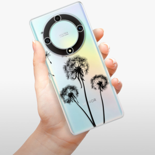 Silikonové pouzdro iSaprio - Honor Magic5 Lite 5G - Three Dandelions black