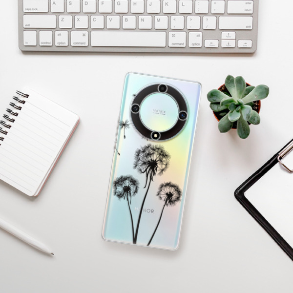 Silikonové pouzdro iSaprio - Honor Magic5 Lite 5G - Three Dandelions black