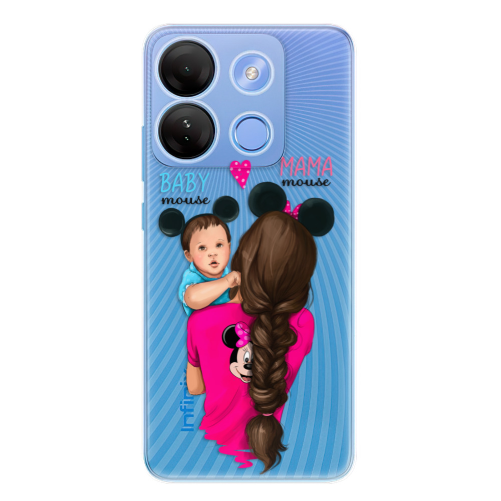Odolné silikonové pouzdro iSaprio - Mama Mouse Brunette and Boy - Infinix Smart 7