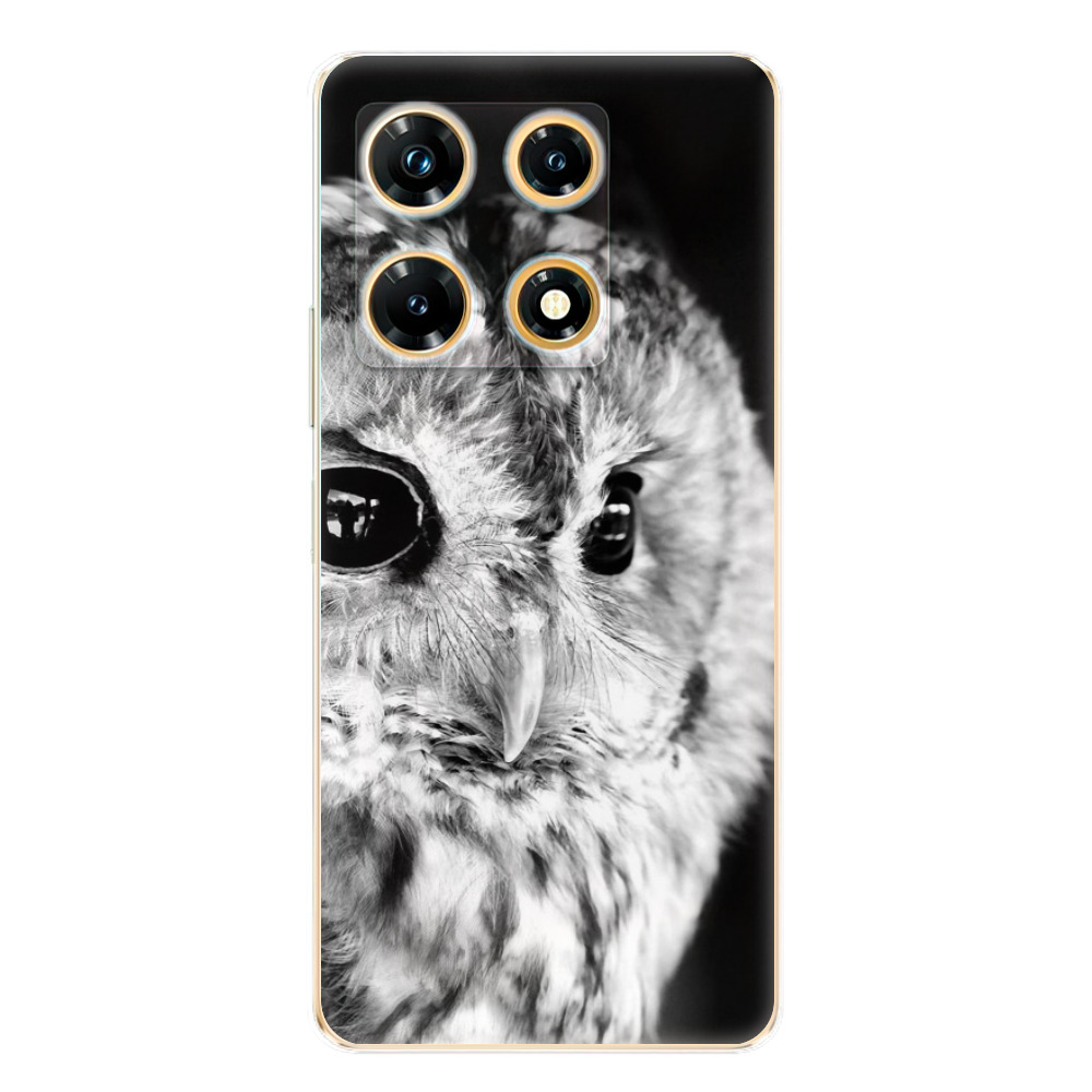 Odolné silikonové pouzdro iSaprio - BW Owl - Infinix Note 30 PRO