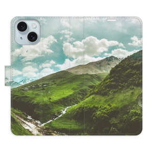 Flip pouzdro iSaprio - Apple iPhone 15 - Mountain Valley - kapsičky na karty