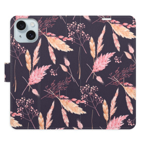 Flip pouzdro iSaprio - Apple iPhone 15 - Ornamental Flowers 02 - kapsičky na karty
