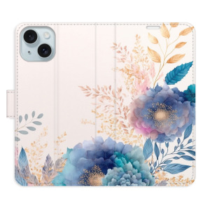 Flip pouzdro iSaprio - Apple iPhone 15 - Ornamental Flowers 03 - kapsičky na karty