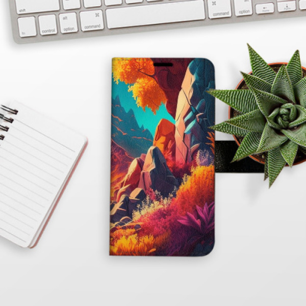 Flip pouzdro iSaprio - Apple iPhone 15 Plus - Colorful Mountains - kapsičky na karty