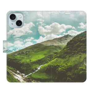 Flip pouzdro iSaprio - Apple iPhone 15 Plus - Mountain Valley - kapsičky na karty