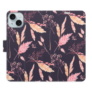 Flip pouzdro iSaprio - Apple iPhone 15 Plus - Ornamental Flowers 02 - kapsičky na karty