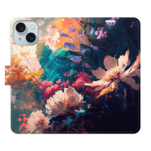 Flip pouzdro iSaprio - Apple iPhone 15 Plus - Spring Flowers - kapsičky na karty