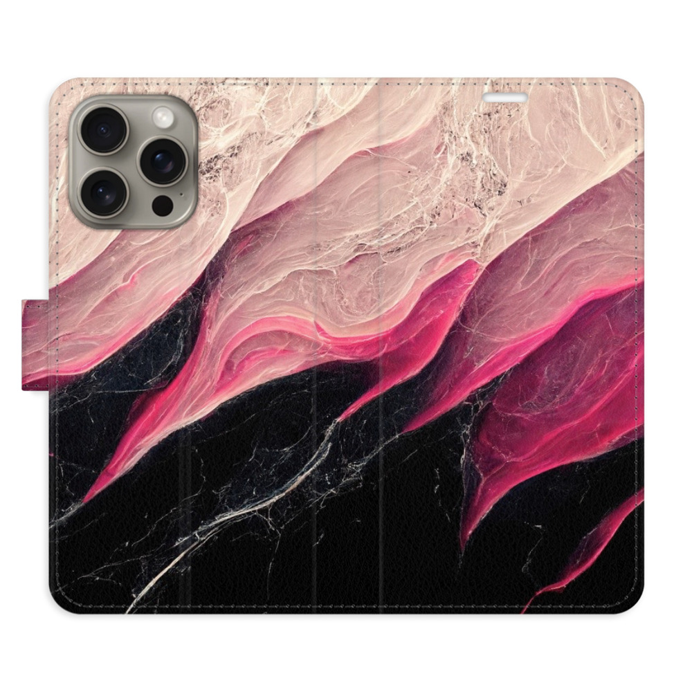 Flipové pouzdro iSaprio - BlackPink Marble - iPhone 15 Pro Max