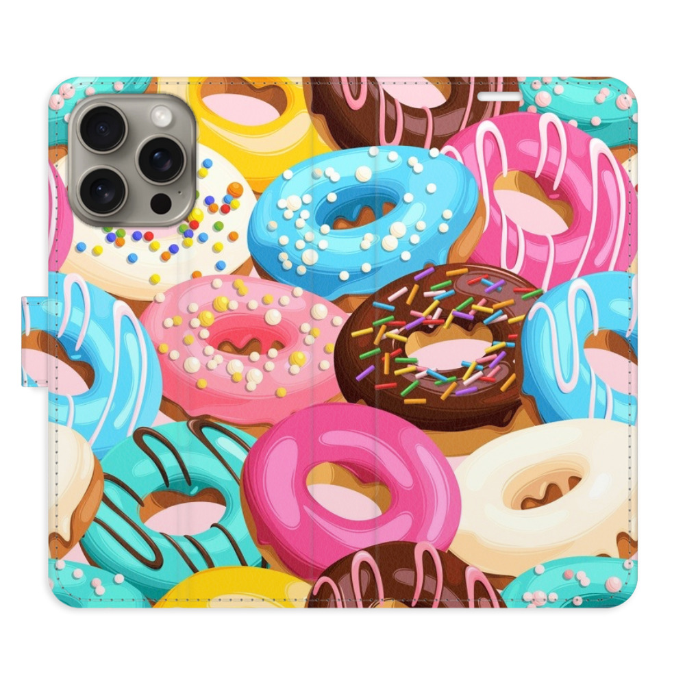 Flipové pouzdro iSaprio - Donuts Pattern 02 - iPhone 15 Pro Max