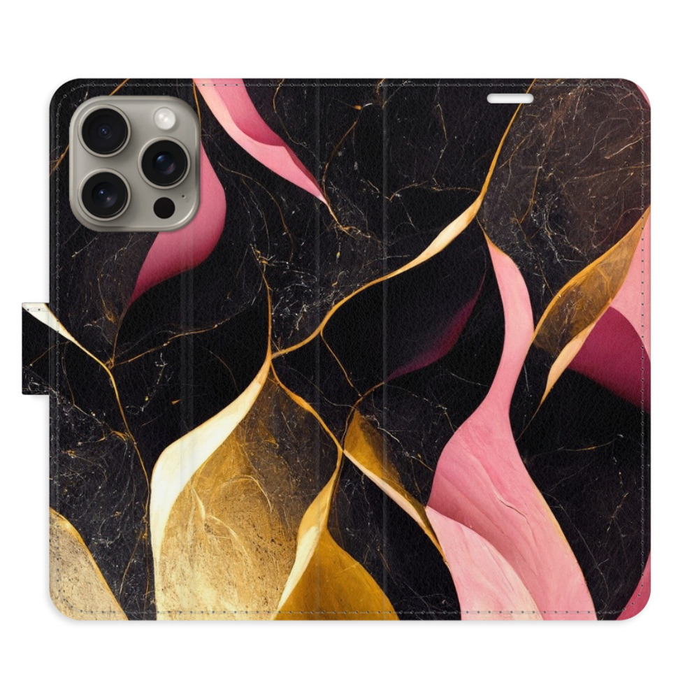 Flipové pouzdro iSaprio - Gold Pink Marble 02 - iPhone 15 Pro Max
