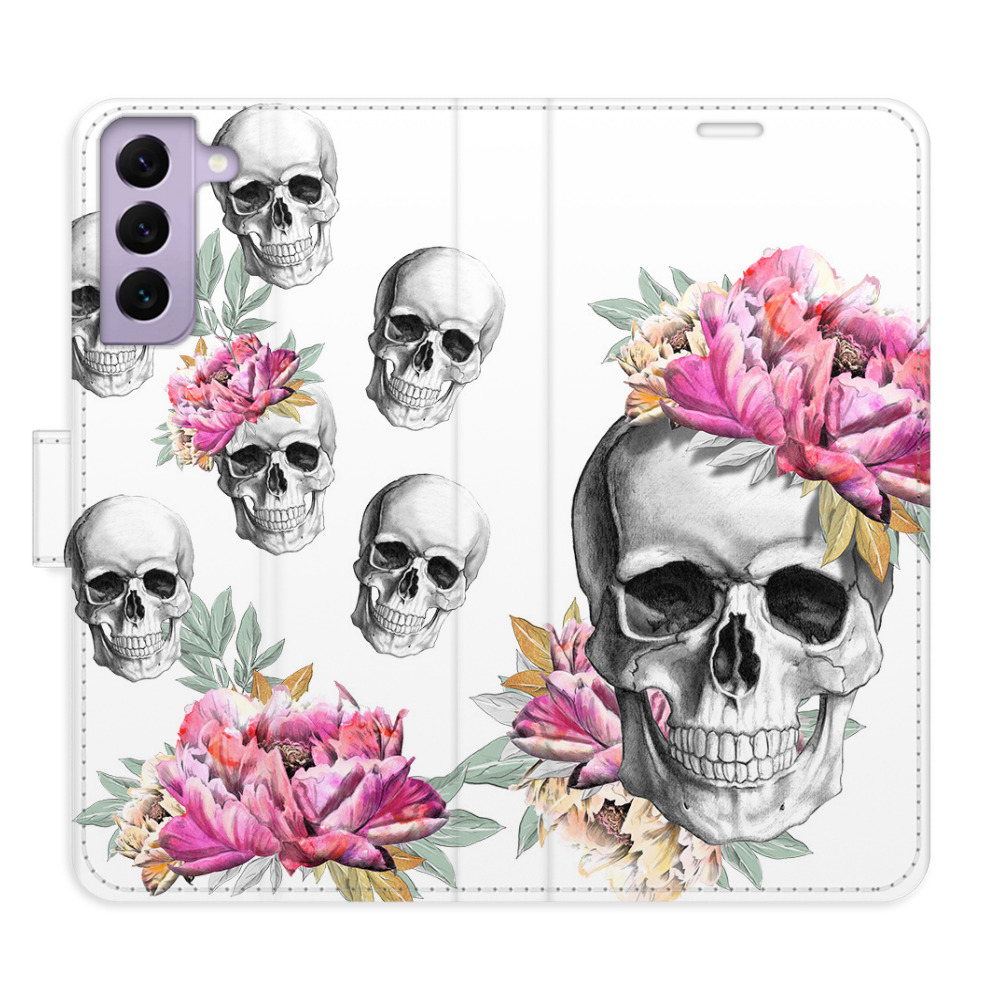 Knížkové flip pouzdro iSaprio s kapsičkami na karty - Crazy Skull - Samsung Galaxy S22 5G (Flip knížkové pouzdro, kryt, obal iSaprio s kapsičkami na karty a motivem Crazy Skull na mobil Samsung Galaxy S22 5G)