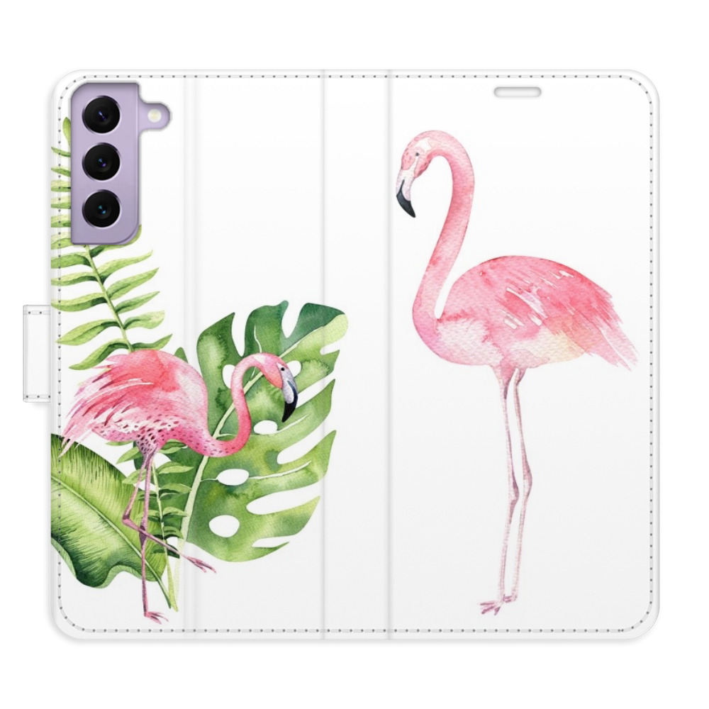 Flipové pouzdro iSaprio - Flamingos - Samsung Galaxy S22 5G