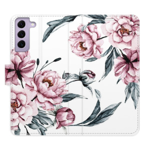 Flip pouzdro iSaprio - Samsung Galaxy S22 5G - Pink Flowers - kapsičky na karty