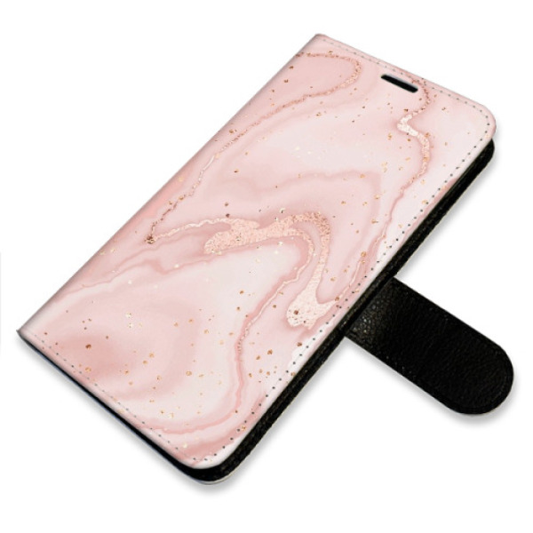 Flip pouzdro iSaprio - Samsung Galaxy S22 5G - RoseGold Marble - kapsičky na karty