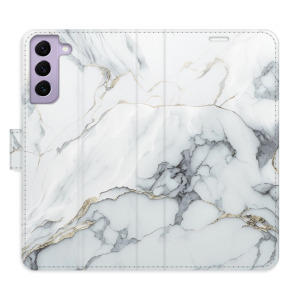 Flip pouzdro iSaprio - Samsung Galaxy S22 5G - SilverMarble 15 - kapsičky na karty