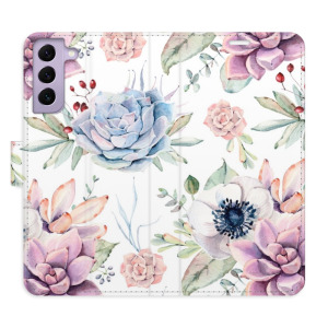 Flip pouzdro iSaprio - Samsung Galaxy S22 5G - Succulents Pattern - kapsičky na karty