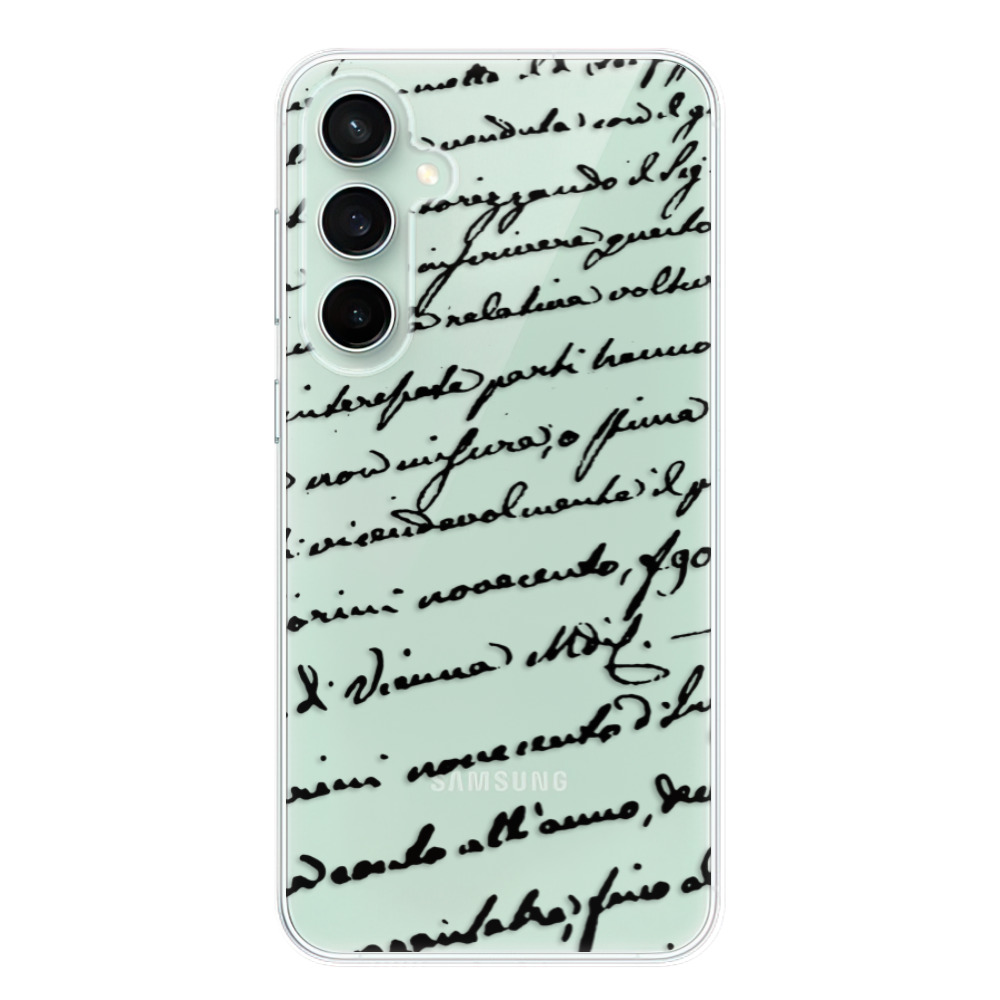 Silikonové odolné pouzdro iSaprio Handwriting 01 - black - Samsung Galaxy S23 FE (Odolný silikonový kryt, obal, pouzdro iSaprio Handwriting 01 - black na mobil Samsung Galaxy S23 FE)