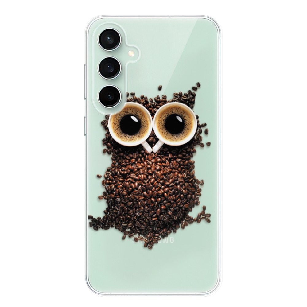 Silikonové odolné pouzdro iSaprio Owl And Coffee - Samsung Galaxy S23 FE (Odolný silikonový kryt, obal, pouzdro iSaprio Owl And Coffee na mobil Samsung Galaxy S23 FE)