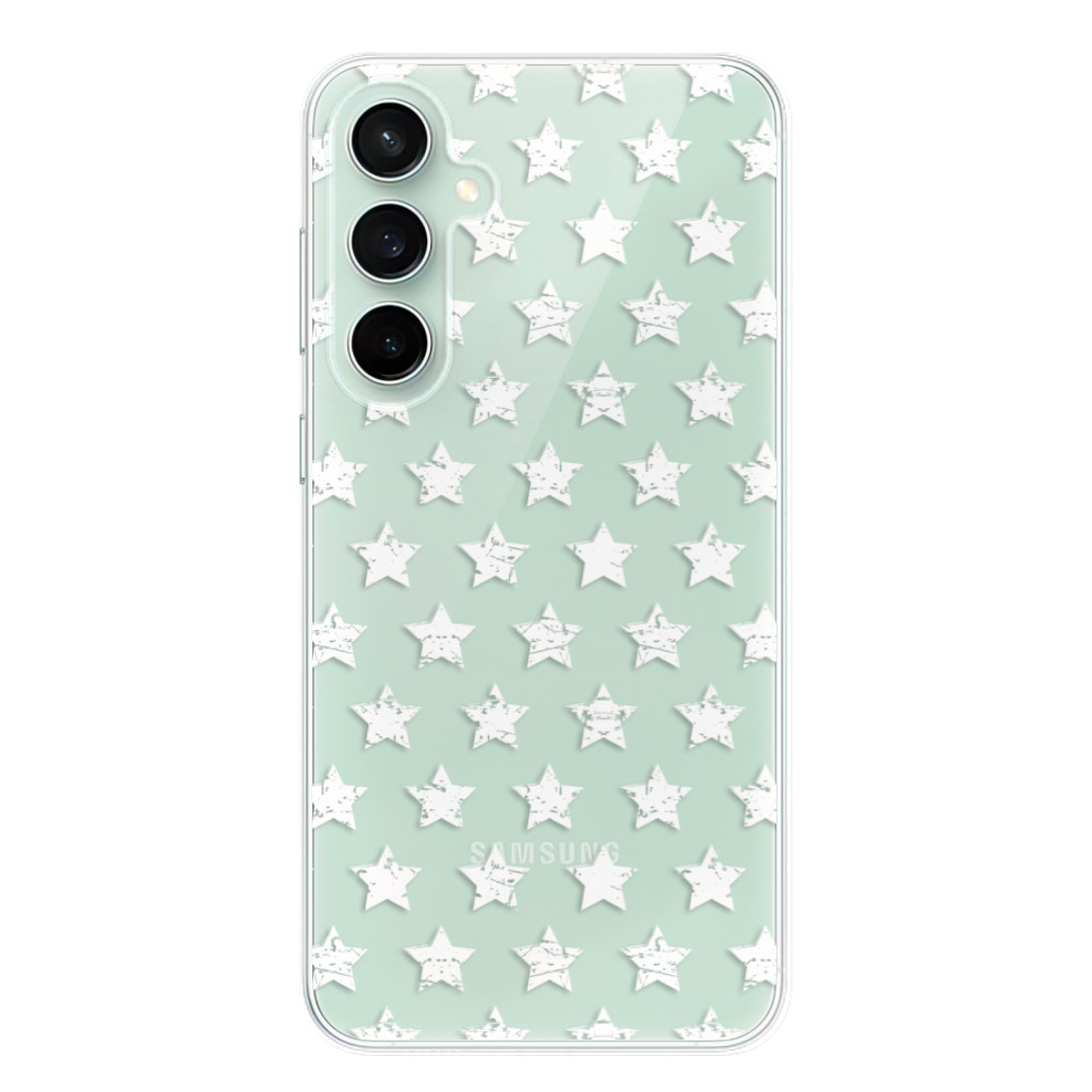 Silikonové odolné pouzdro iSaprio Stars Pattern - white - Samsung Galaxy S23 FE (Odolný silikonový kryt, obal, pouzdro iSaprio Stars Pattern - white na mobil Samsung Galaxy S23 FE)