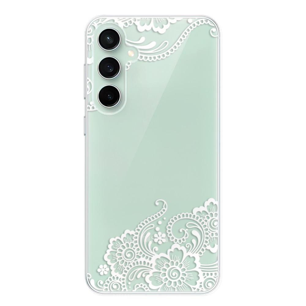 Silikonové odolné pouzdro iSaprio White Lace 02 - Samsung Galaxy S23 FE (Odolný silikonový kryt, obal, pouzdro iSaprio White Lace 02 na mobil Samsung Galaxy S23 FE)