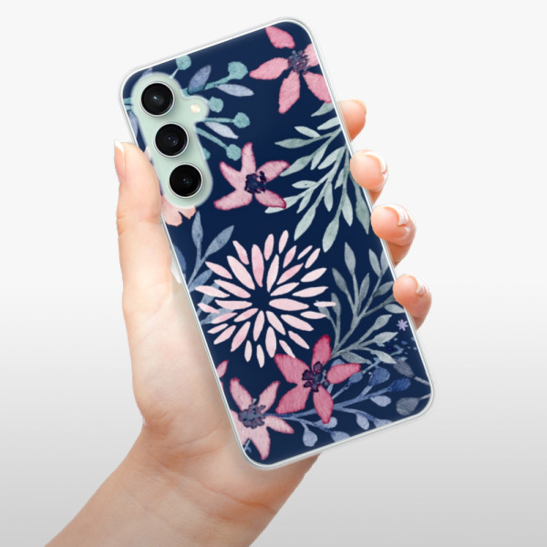 Silikonové pouzdro iSaprio - Samsung Galaxy S23 FE - Leaves on Blue - VÝPRODEJ