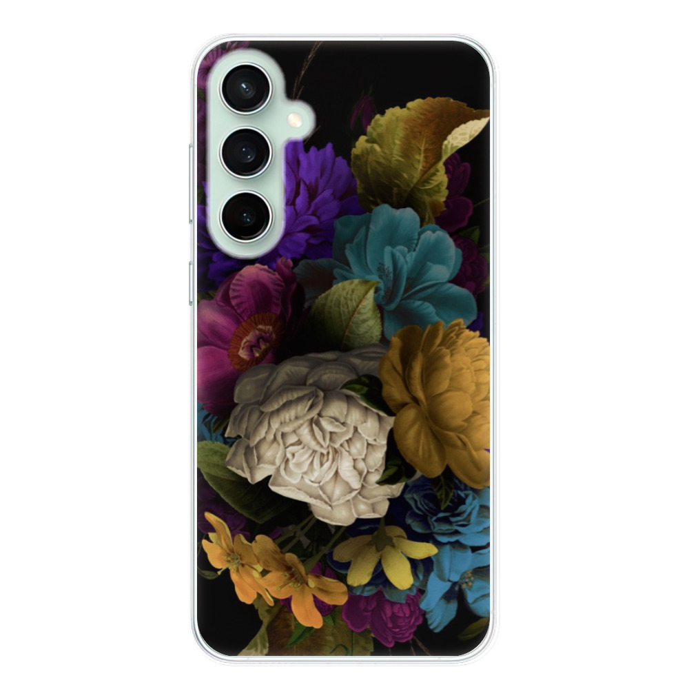 Silikonové odolné pouzdro iSaprio Dark Flowers - Samsung Galaxy S23 FE (Odolný silikonový kryt, obal, pouzdro iSaprio Dark Flowers na mobil Samsung Galaxy S23 FE)