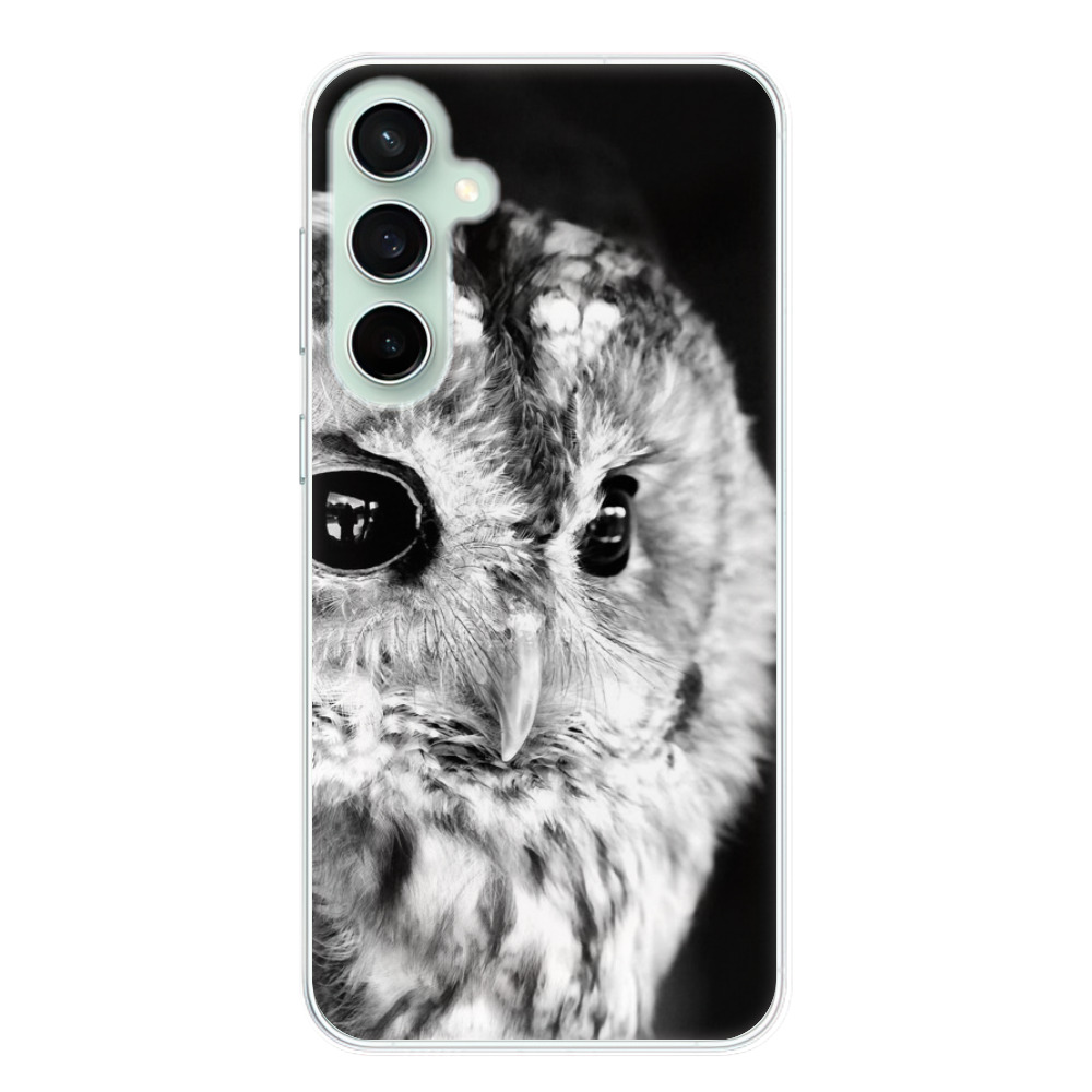 Odolné silikonové pouzdro iSaprio - BW Owl - Samsung Galaxy S23 FE