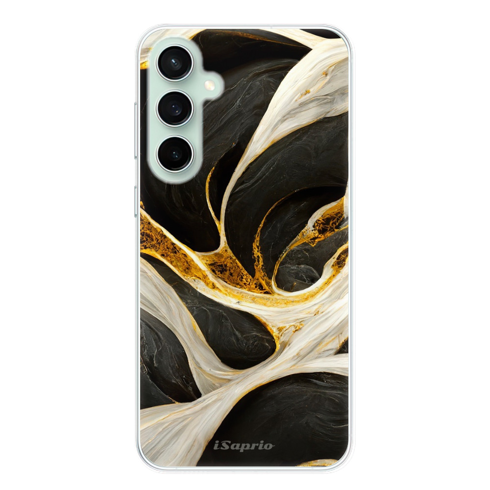Silikonové odolné pouzdro iSaprio Black and Gold - Samsung Galaxy S23 FE (Odolný silikonový kryt, obal, pouzdro iSaprio Black and Gold na mobil Samsung Galaxy S23 FE)
