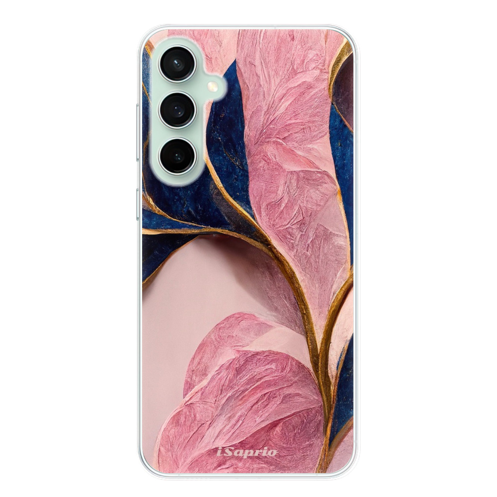 Silikonové odolné pouzdro iSaprio Pink Blue Leaves - Samsung Galaxy S23 FE (Odolný silikonový kryt, obal, pouzdro iSaprio Pink Blue Leaves na mobil Samsung Galaxy S23 FE)