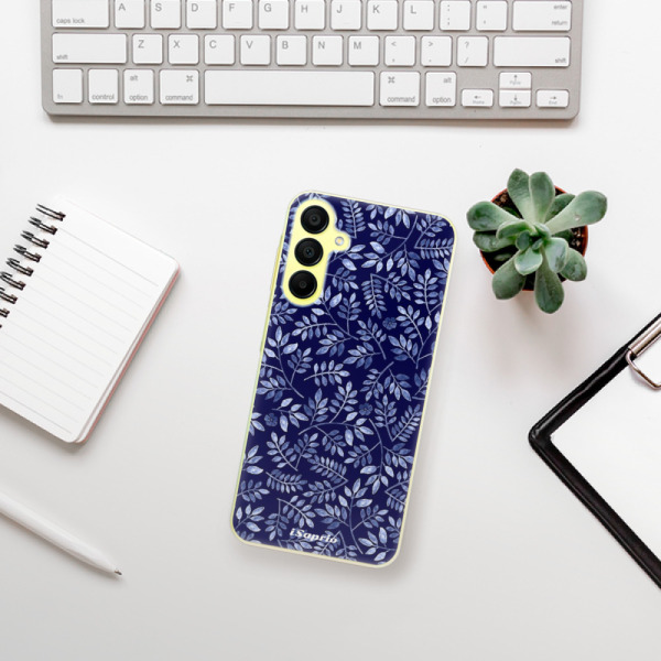 Silikonové pouzdro iSaprio - Samsung Galaxy A15 / A15 5G - Blue Leaves 05