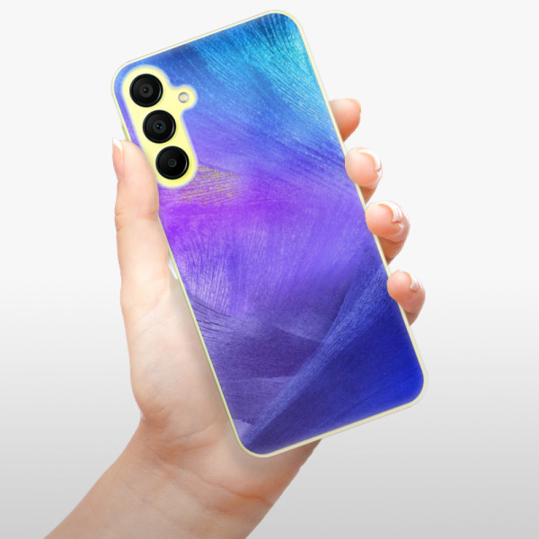 Silikonové pouzdro iSaprio - Samsung Galaxy A15 / A15 5G - Purple Feathers