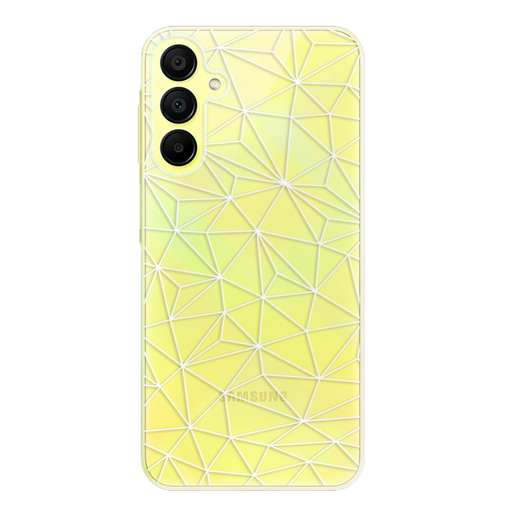 Silikonové odolné pouzdro iSaprio Abstract Triangles 03 - white - Samsung Galaxy A15 / A15 5G (Odolný silikonový kryt, obal, pouzdro iSaprio Abstract Triangles 03 - white na mobil Samsung Galaxy A15 / A15 5G)