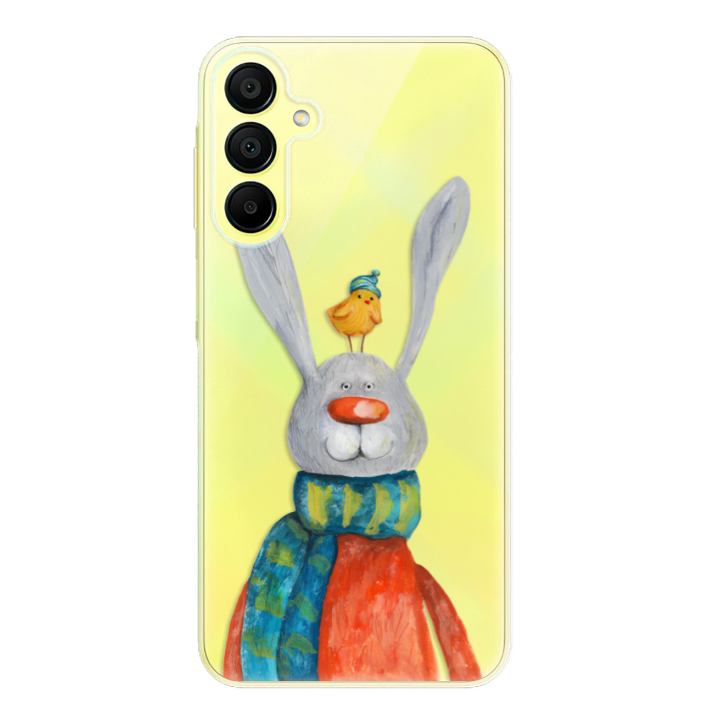 Silikonové odolné pouzdro iSaprio Rabbit And Bird - Samsung Galaxy A15 / A15 5G (Odolný silikonový kryt, obal, pouzdro iSaprio Rabbit And Bird na mobil Samsung Galaxy A15 / A15 5G)